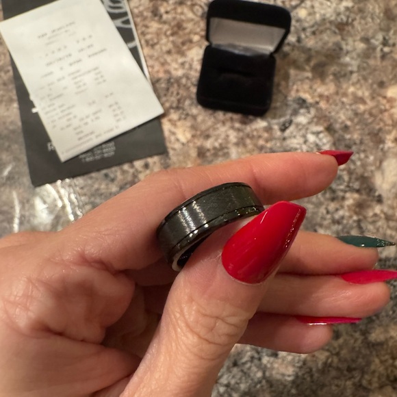 Men’s Black Tungsten Wedding Ring - Picture 6 of 7